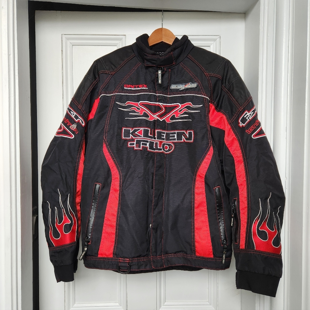 FXR x KLEENFLO Mens Medium Snowmobile Jacket Black and Red Waterproof